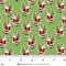 Fabric Henry Glass Green Small Santas Santa's Coming to Town by the Quarter Yard 1972-66